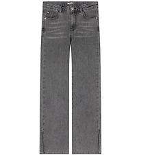 Indverskt Blue Jeans - Wide Fit - Light Grey Gallaefni