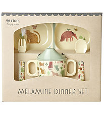 Rice Dinner Set - Melamine - 4 pcs - Sweet Jungle Print