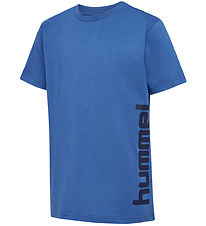 Hummel Stuttermabolur - hmlPrint - Bright Cobalt/Black Iris