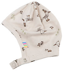 Joha Baby Hat - Bamboo - Beige w. Birds