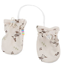 Joha Mittens - Bamboo - Beige w. Birds