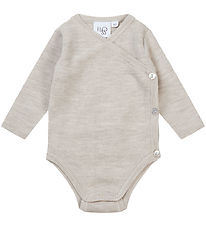 Flöss Wrap Bodysuit L/æ - Wool - Knitted - Kaya - Oat Melange