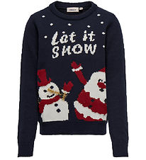 Kids Only Blouse - Knitted - KogXmas Happy - Night Sky/Chili pep