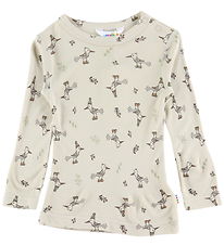 Joha Bluse - Bambus - Beige m. Vögel