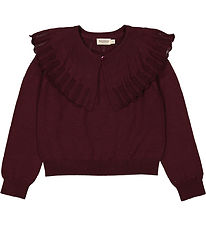 MarMar Blouse - Wool - Thulla - Deep Mulberry w. Collar