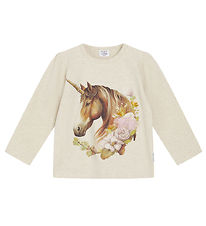 Hust and Claire Blouse - Anie - Wheat Melange w. Unicorn