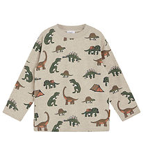 Hust and Claire Blouse - Anton - Beige Melange w. Dinosaurs