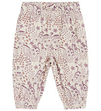 Hust and Claire Corduroy Trousers - Trine - Oat Milk w. Flowers