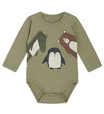 Hust and Claire Bodysuit L/æ - Buster - Turtle Green w. Animals
