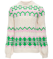 Kids Only Blouse - Knitted - CookAnnabelle - Cloud Dancer/Bonbon