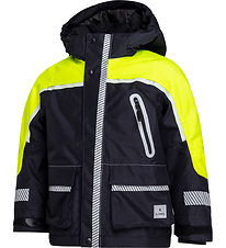 Ildhu Winter Coat - Norly - Navy/Yellow w. Glow-In-The-Dark Refl