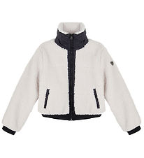 EA7 Fleece Jacket - White Sand w. Black