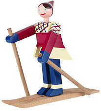 Kay Bojsen Woodfigure - Skier Datti - Girl 15.5 cm - Blue/Multi
