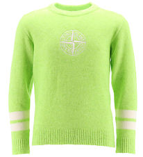 Stone Island Tröja - Ull - Lemon/Vit m. Logo
