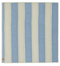 OYOY Blanket - Striped Quilted - Blue/Clay