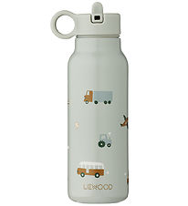 Liewood Water Bottle - Falk - 350 mL - Vehicles/Dove Blue Mix
