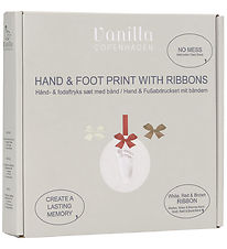 Vanilla Copenhagen Hand and Footprint Set w. Ribbon - White/Red/