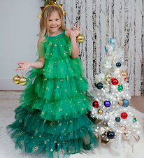 Great Pretenders Costume - Christmas tree dress - Green/Gold