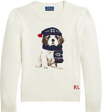 Polo Ralph Lauren Tröja - Ull - Vit m. Hund