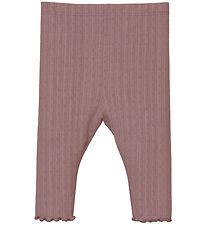 Name It Leggings - Wool - Rib - NbfWossa - Purple Dove