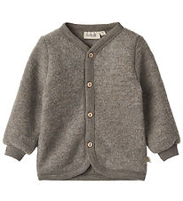 Wheat Cardigan - Wool fleece - Kari - Brown Melange