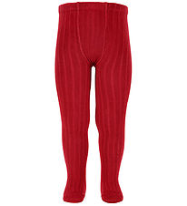 Condor Strumpfhosen - Rib - Roter Samt