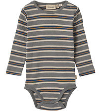 Wheat Bodysuit L/æ - Freddie - Stormy Blue Stripe