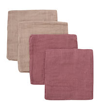 Pippi Spucktücher - 4er-Pack - 65x65 cm - Verwelkt Rose/Beige