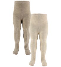 Minymo Strumpfhosen - 2er-Pack - Rib - Noos - Silver Mink Melang