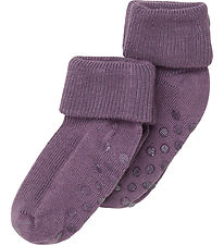 Minymo Socken - Rib - 2er-Pack - Noos - Flint