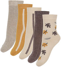 Minymo Socken - 5er-Pack - Noos - Silberner Nerz