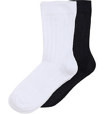 Minymo Socken - 2er-Pack - Rib - Black