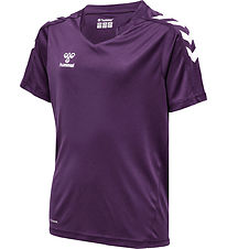 Hummel T-shirt - hmlCore XK Poly - Acai/White