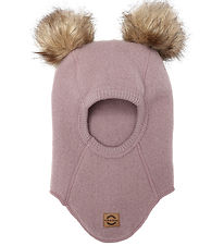 Mikk-Line Balaclava - Wool - Twilight Mauve w. Pom-Pom