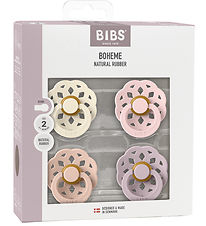 BIBS Bæheimur Snuðin - Stærð 1 - 4 Pakki - Umferð - Ivory/Blush/