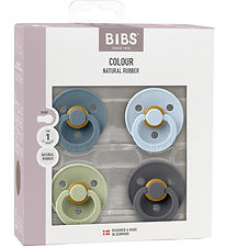 BIBS Colour Snuðin - Stærð 1 - 4 Pakki - Umferð - Baby Blue Mix