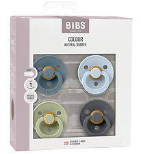 BIBS Colour Snuðin - Stærð 2 - 4 Pakki - Umferð - Baby Blue Mix