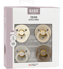 BIBS Colour Snuðin - Stærð 2 - 4 Pakki - Umferð - Vanilla Mix