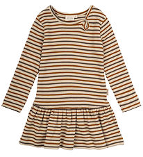 Petit Piao Klänning - Rib - Modal - Chocolate Brown/Golden Sön/D