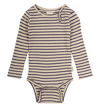Body m/l Petit Piao - Rib - Modal - Dusty Violet/Dark Off White