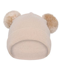 MP Beanie w. Pompons - Knitted - Wool - Bergen - Ecru