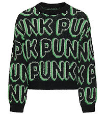 Kids Only Blouse - Knitted - KogPunk - Black/Green Bee/Laurel Gr