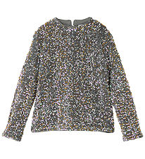 Name It Blússa - NkfRunica - Granít Grey/Gold M. Pallíettur