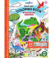 Eeboo Fold Out Colouring Book w. Stickers - Dinosaurs