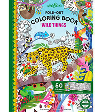 Eeboo Fold Out Colouring Book w. Stickers - Wild Animals