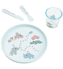 Done by Deer Dinner Set - 4 Parts - Celebration Blue