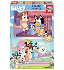 Educa Jigsaw Puzzle - Wood - 2x25 Bricks - Bluey
