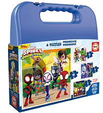 Educa Puzzlespiel - 4 verschiedene - Spidey Ente Sein Erstaunlic