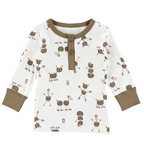 Katvig Blouse - Off White w. Chestnut figures