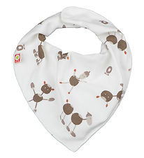 Katvig Teething Bib - Off White w. Chestnut figures